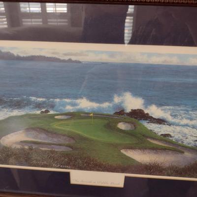 Framed Art Print 'The Seventh at Pebble Beach' Artist's Proof 50/250 (T)