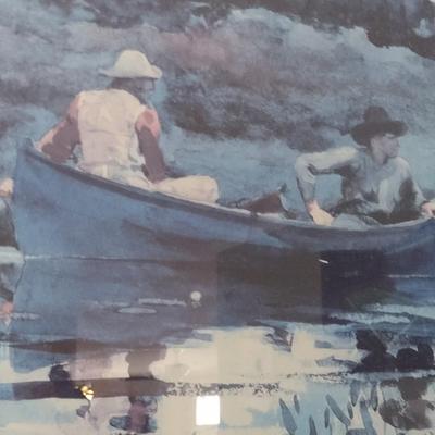 Framed Art Print "The Blue Boat" by Homer Winslow (T)