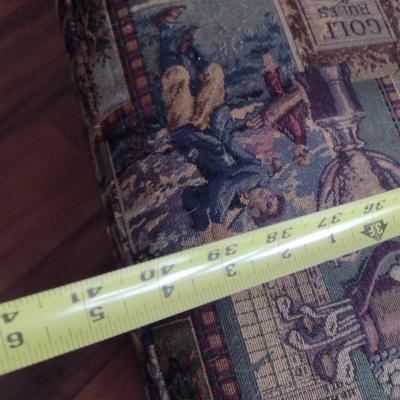 Golf Themed Upholstered Storage Ottoman (No Contents) (T)