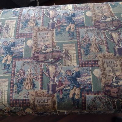 Golf Themed Upholstered Storage Ottoman (No Contents)