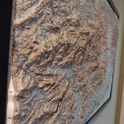 Vintage Framed Knoxville, TN Relief Composite Relief Map (T)