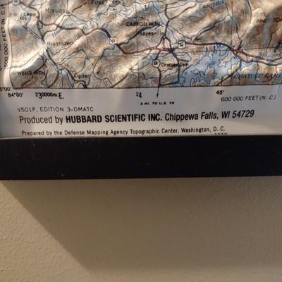 Vintage Framed Knoxville, TN Relief Composite Relief Map (T)