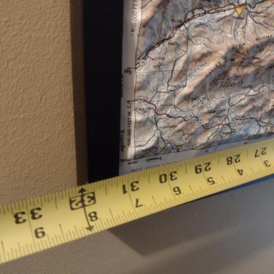 Vintage Framed Knoxville, TN Relief Composite Relief Map (T)