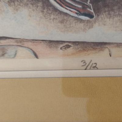 Framed Art Print 'Brook Trout' by E. Avergon 3/12 (T)