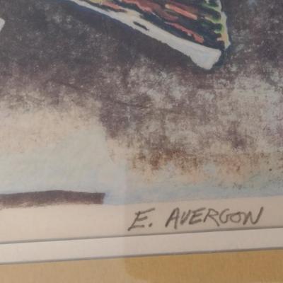 Framed Art Print 'Brook Trout' by E. Avergon 3/12 (T)