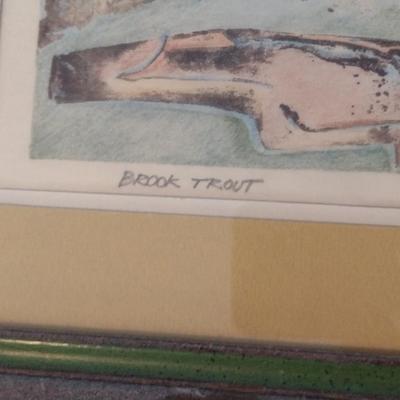 Framed Art Print 'Brook Trout' by E. Avergon 3/12
