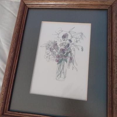 Set of Three Framed Floral Themed Art Prints (T)