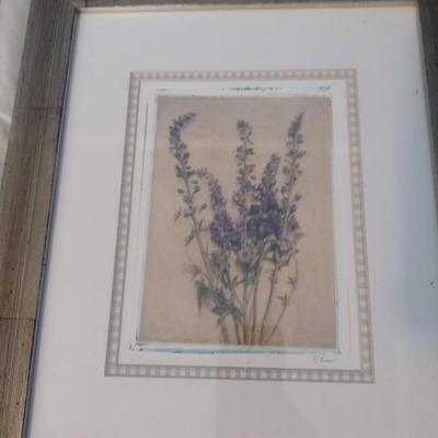 Set of Three Framed Floral Themed Art Prints (T)