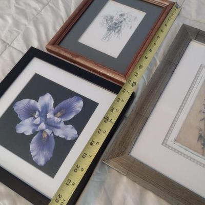 Set of Three Framed Floral Themed Art Prints (T)