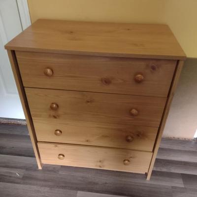 Wood Grain Finish Pressed Wood Four-Drawer Dresser (T)