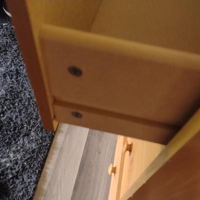 Wood Grain Finish Pressed Wood Four-Drawer Dresser (T)