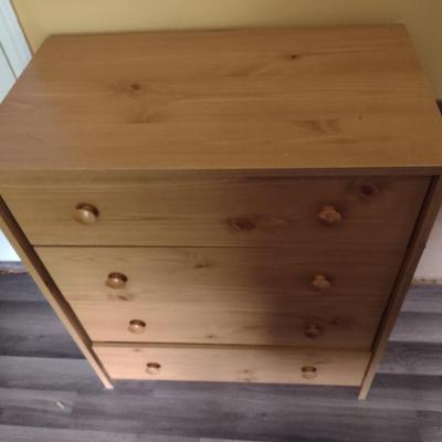 Wood Grain Finish Pressed Wood Four-Drawer Dresser (T)