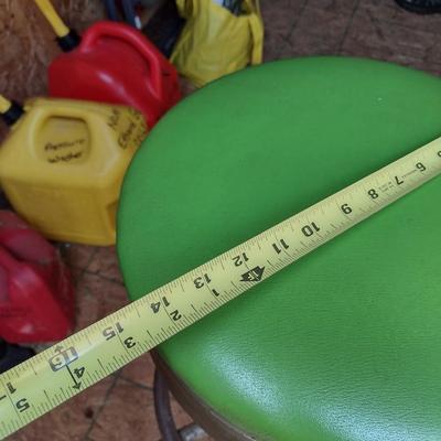 Pair of Chrome Frame Swivel Stools with Upholstered Seat (T)