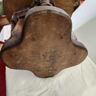 Carved Wood Elephant Table Stool 16" x14" H