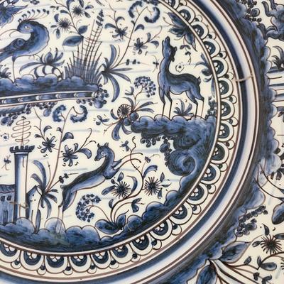 Estreca de Conimbriga Portugal Sec XVII Decorative Plate 17.5