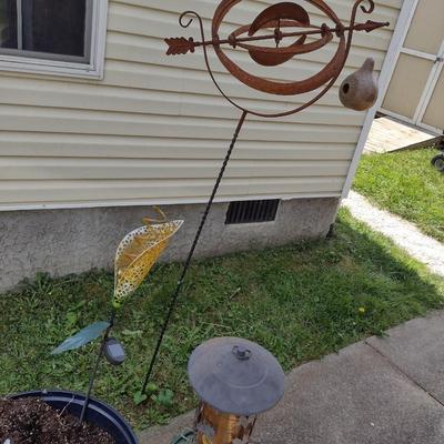 Assortment of Garden Yard Art and Decorative Items including Metal Garden Bench (See all Pictures) [T]