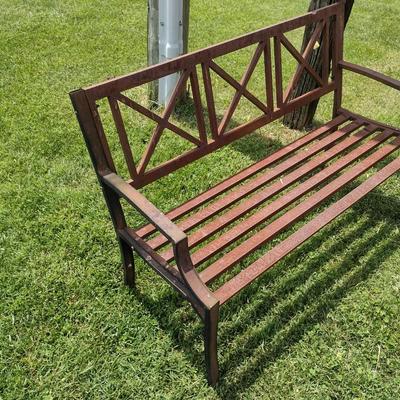Assortment of Garden Yard Art and Decorative Items including Metal Garden Bench (See all Pictures) [T]
