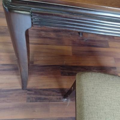 Nice Art Deco Design Reproduction Dining Table and Four Matching Chairs with 18" Leaf Insert Included (T)