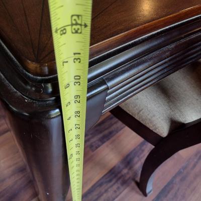 Nice Art Deco Design Reproduction Dining Table and Four Matching Chairs with 18" Leaf Insert Included (T)