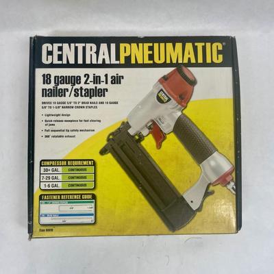 Central Pneumatic 18 Gauge 2-in-1 Air Nailer Stapler