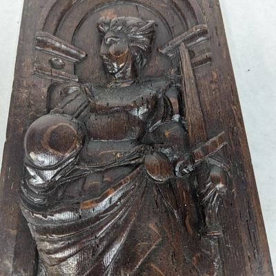 Antique Hand Carved Wood Panel