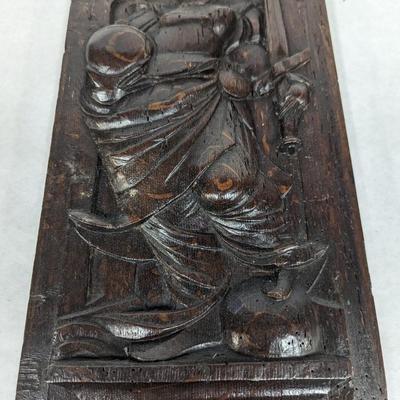 Antique Hand Carved Wood Panel