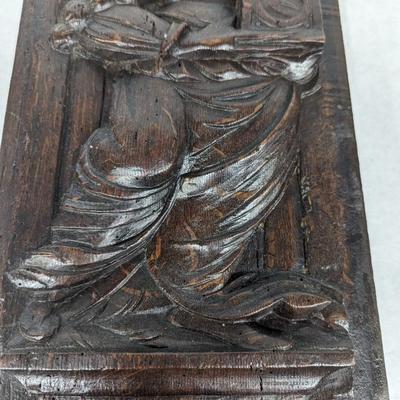 Antique Hand Carved Wood Panel