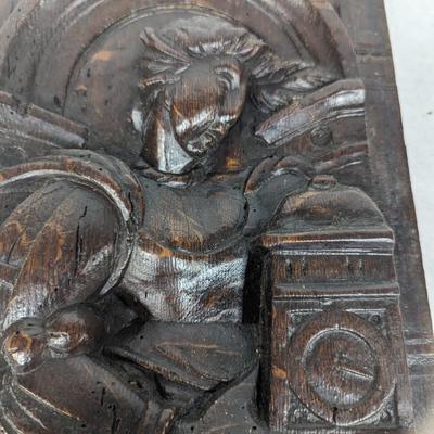 Antique Hand Carved Wood Panel