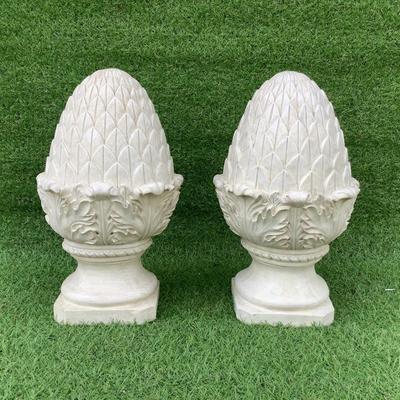 129 Pair of Composite Artichoke Outdoor 15