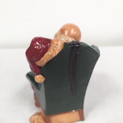 Santa Claus Looking Over World Globe Ceramic