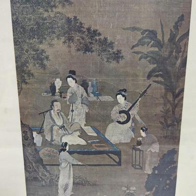Oriental Hand Painted On Silk Art