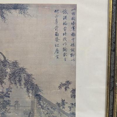 Oriental Hand Painted On Silk Art