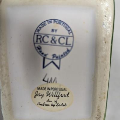 Portugal Hand Painted Floral Vase & Candle Holders