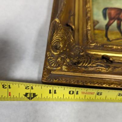 Ornate Carvers & Gilders Picture Framed Horse Painting