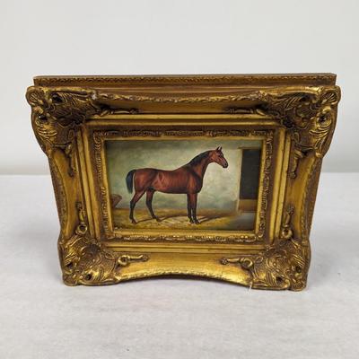 Ornate Carvers & Gilders Picture Framed Horse Painting