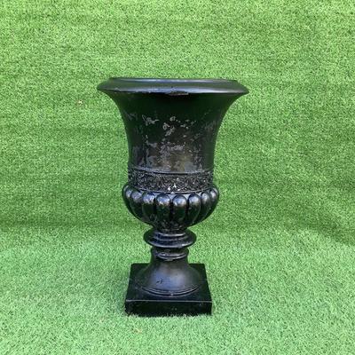 155 Large Black Fiberglass Pedestal Planter