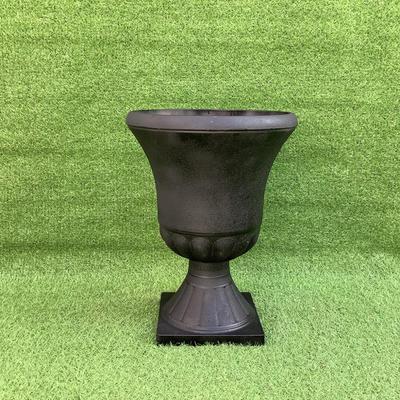 `156 Large Black Plastic Pedestal Planter / Flower Pot