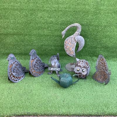 164 Lot of 7 Decorative Metal Yard Art