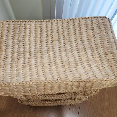 3 decorative Wicker storage baskets.