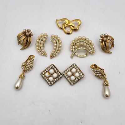 Huge Vintage Rhinestone Brooch & More