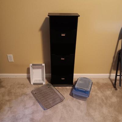 FREE STANDING 3 TIER FILE BOX AND STORAGE CONTAINERS