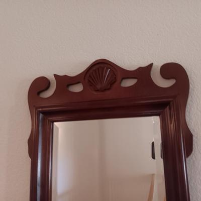 WALL MIRROR WITH A PAIR OF CANDLESTICKS & FLAMELESS CANDLES