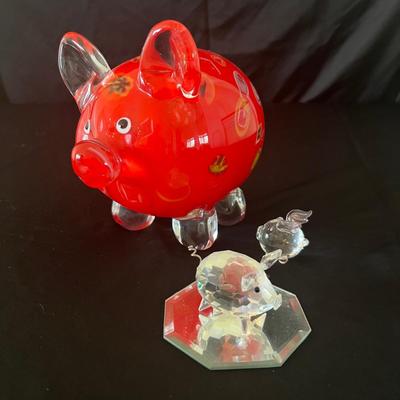 Murano and Swarovski Glass Pigs & More (LR-RG)