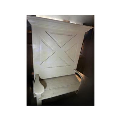 White Wooden Garden Bench with High Back - Excellent Condition