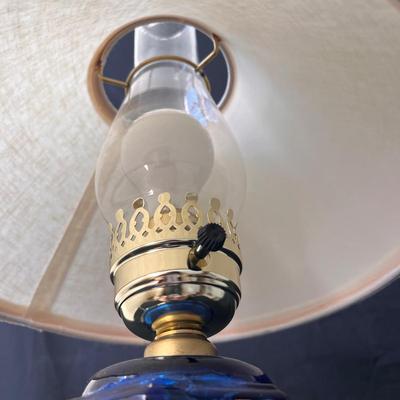 Three Vintage Converted Glass Oil Lamps (UB3-DZ)