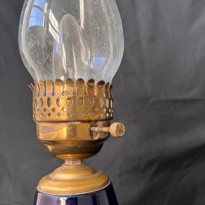 Three Vintage Converted Glass Oil Lamps (UB3-DZ)