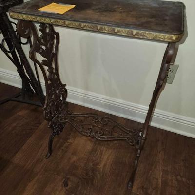 Wrought iron table.