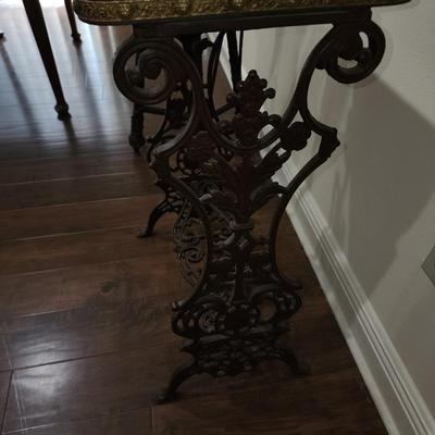 Wrought iron table.