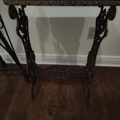 Wrought iron table.