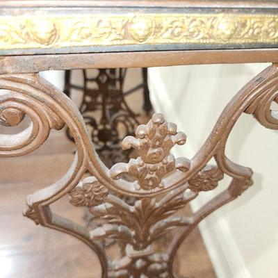 Wrought iron table.